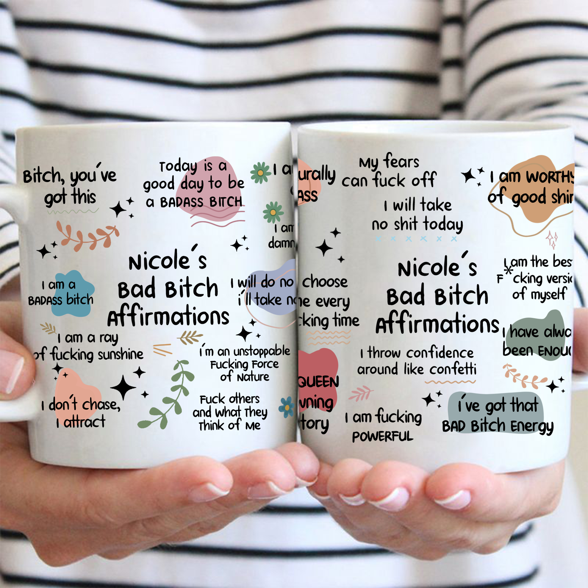 Funny Mug - Bad B*Tch Affirmations - For Coworkers, Friends, Self Gift - Personalized Mug