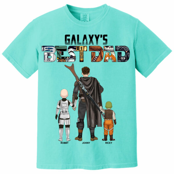 Galaxy's Best Dad, Personalized Shirt For Dad T1807 - Image 11