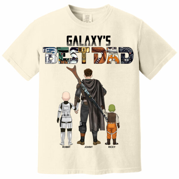 Galaxy's Best Dad, Personalized Shirt For Dad T1807 - Image 4