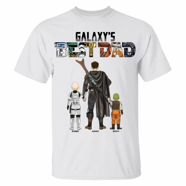 Galaxy's Best Dad, Personalized Shirt For Dad T1807 - Image 6