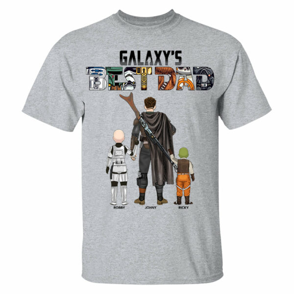 Galaxy's Best Dad, Personalized Shirt For Dad T1807 - Image 8