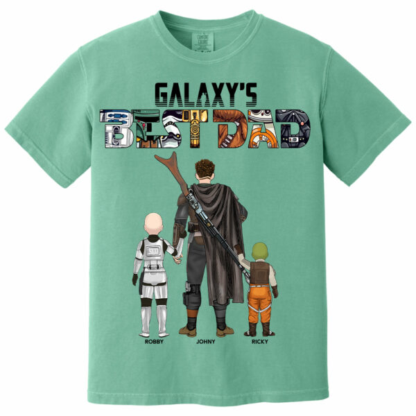 Galaxy's Best Dad, Personalized Shirt For Dad T1807 - Image 15
