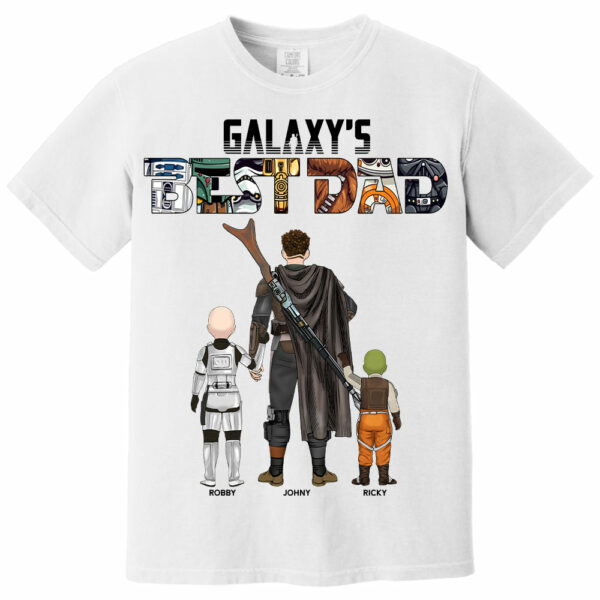 Galaxy's Best Dad, Personalized Shirt For Dad T1807 - Image 2