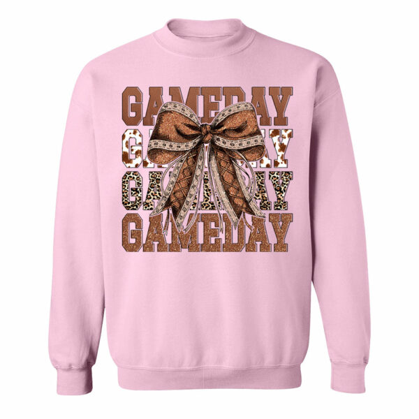 Game Day Glitter Football Coquette Bow Shirt - Image 8