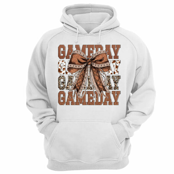 Game Day Glitter Football Coquette Bow Shirt - Image 10