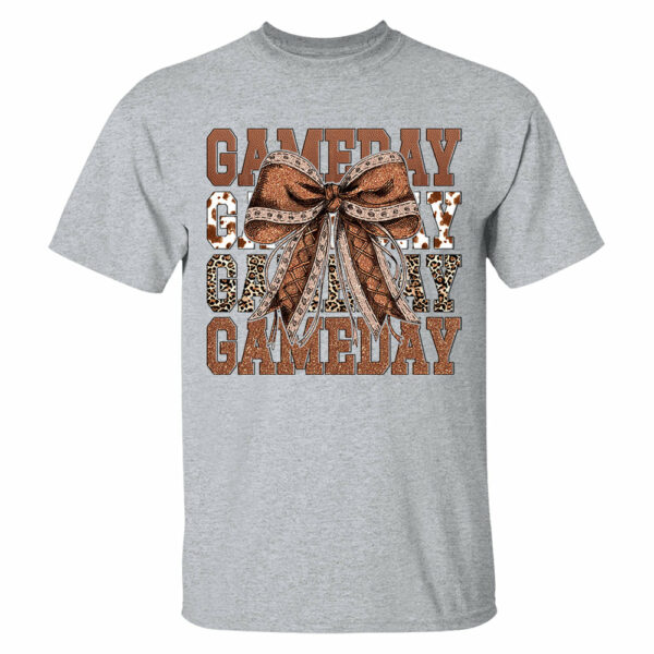 Game Day Glitter Football Coquette Bow Shirt - Image 6