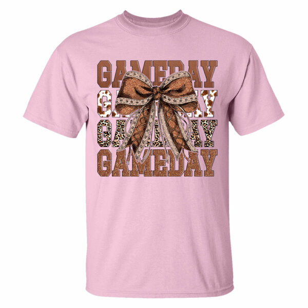 Game Day Glitter Football Coquette Bow Shirt - Image 4