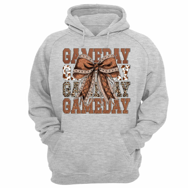 Game Day Glitter Football Coquette Bow Shirt - Image 11