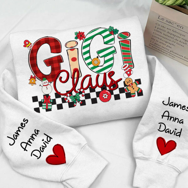 Gigi Claus - Personalized Grandma Coquette Sweatshirt, Custom Nana Mimi Gigi Shirt NA04 - Image 13