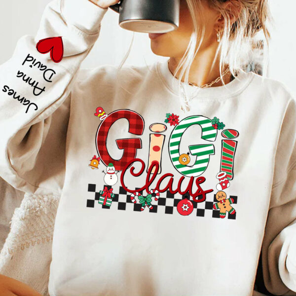 Gigi Claus - Personalized Grandma Coquette Sweatshirt, Custom Nana Mimi Gigi Shirt NA04 - Image 2