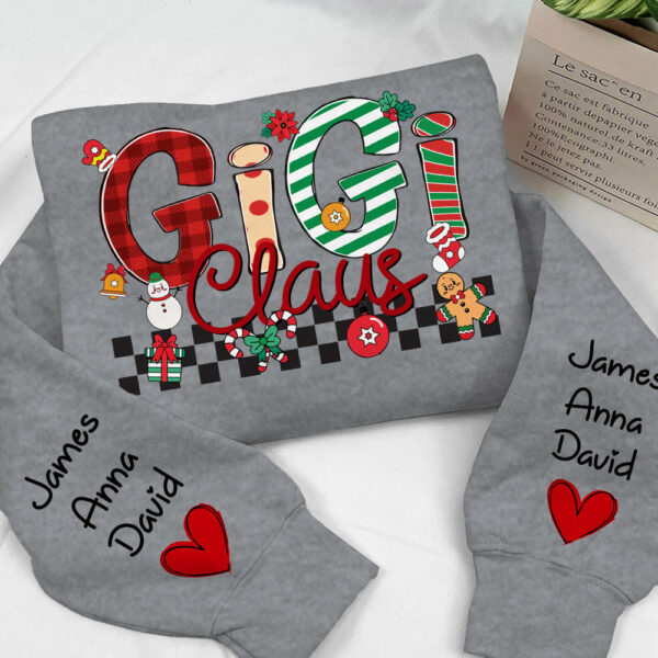 Gigi Claus - Personalized Grandma Coquette Sweatshirt, Custom Nana Mimi Gigi Shirt NA04 - Image 12