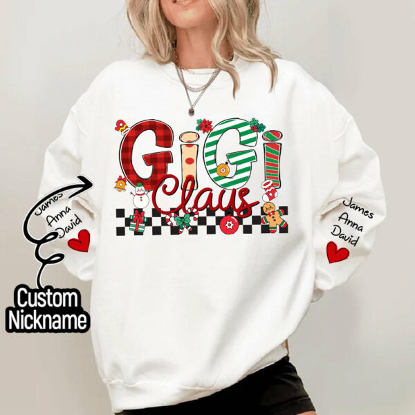 Gigi Claus - Personalized Grandma Coquette Sweatshirt, Custom Nana Mimi Gigi Shirt NA04 - Image 7