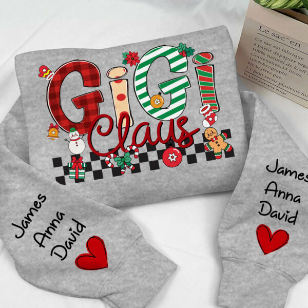 Gigi Claus - Personalized Grandma Coquette Sweatshirt, Custom Nana Mimi Gigi Shirt NA04 - Image 10