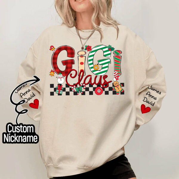 Gigi Claus - Personalized Grandma Coquette Sweatshirt, Custom Nana Mimi Gigi Shirt NA04 - Image 8