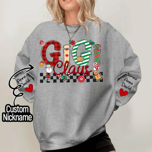 Gigi Claus - Personalized Grandma Coquette Sweatshirt, Custom Nana Mimi Gigi Shirt NA04 - Image 9