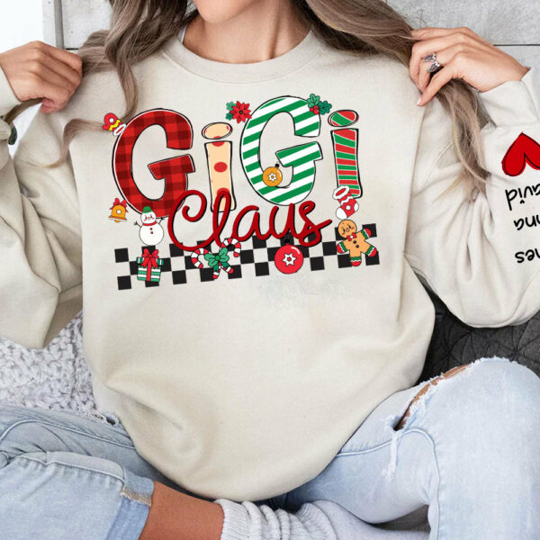 Gigi Claus - Personalized Grandma Coquette Sweatshirt, Custom Nana Mimi Gigi Shirt NA04 - Image 3