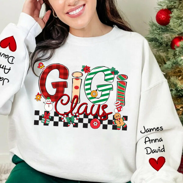 Gigi Claus - Personalized Grandma Coquette Sweatshirt, Custom Nana Mimi Gigi Shirt NA04 - Image 6