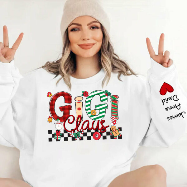 Gigi Claus - Personalized Grandma Coquette Sweatshirt, Custom Nana Mimi Gigi Shirt NA04 - Image 4