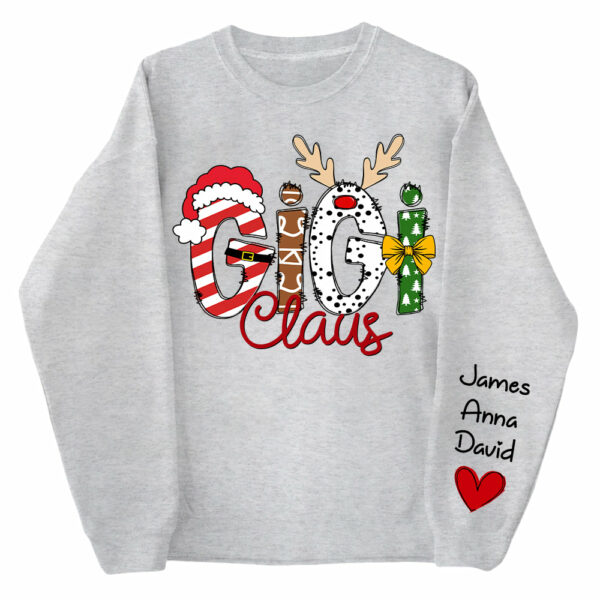 Gigi Claus Custom Sweatshirt, 2024 Christmas Nana Sweatshirt, Custom Grandma Claus Christmas Sweatshirt NA04 - Image 17