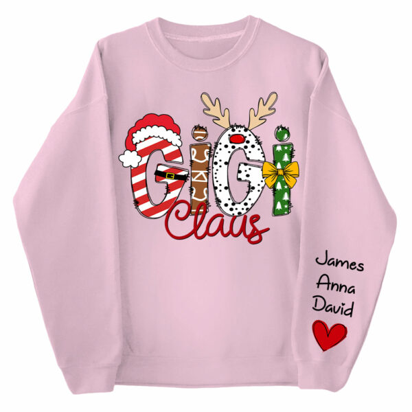 Gigi Claus Custom Sweatshirt, 2024 Christmas Nana Sweatshirt, Custom Grandma Claus Christmas Sweatshirt NA04 - Image 15