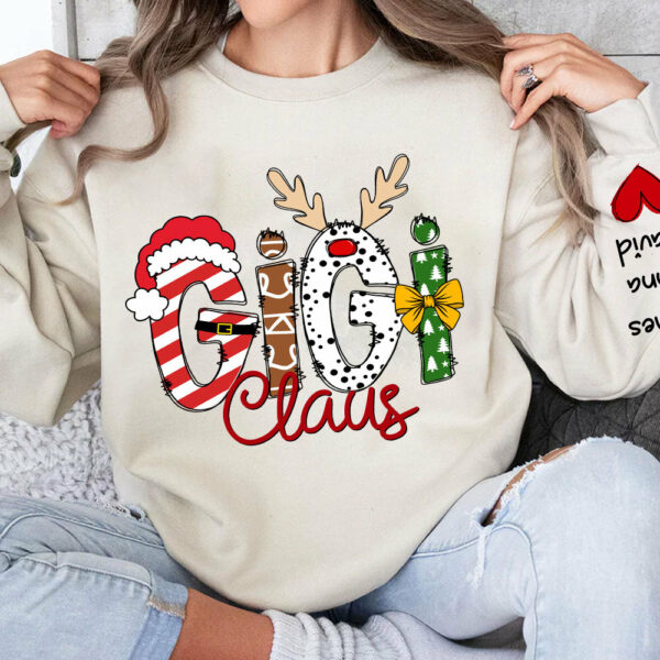 Gigi Claus Custom Sweatshirt, 2024 Christmas Nana Sweatshirt, Custom Grandma Claus Christmas Sweatshirt NA04 - Image 2
