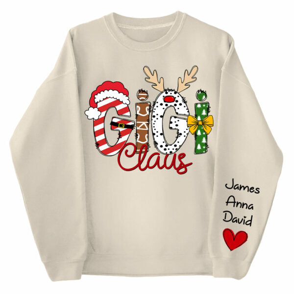 Gigi Claus Custom Sweatshirt, 2024 Christmas Nana Sweatshirt, Custom Grandma Claus Christmas Sweatshirt NA04 - Image 6