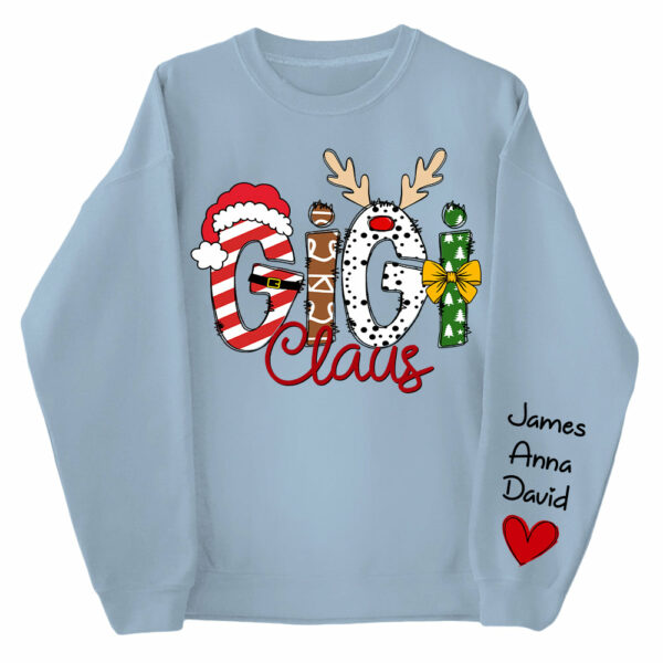Gigi Claus Custom Sweatshirt, 2024 Christmas Nana Sweatshirt, Custom Grandma Claus Christmas Sweatshirt NA04 - Image 8
