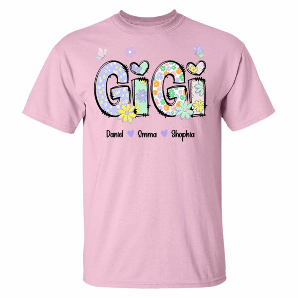 Gigi Purple Floral Shirt - Custom Nickname Grandma Nana Mimi & Kid Names NA04 - Image 8