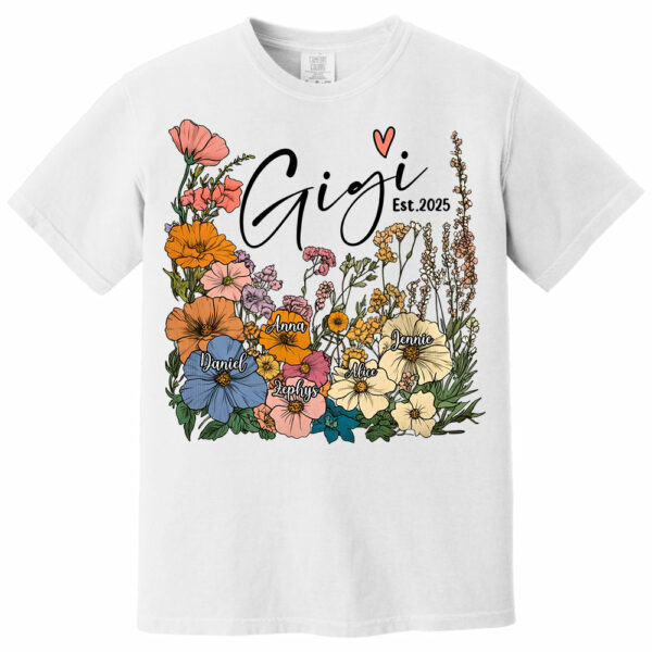 Gigi Vintage Floral Shirt - Custom Grandma With Grandkids, Gift for Mother's Day NA04 - Image 9