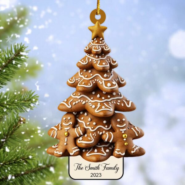 Gingerbread Christmas Tree Ornament,Gingerbread Ornament,Gingerbread Lover Keepsake,Gingerbread Home decor Xmas Light - Image 2