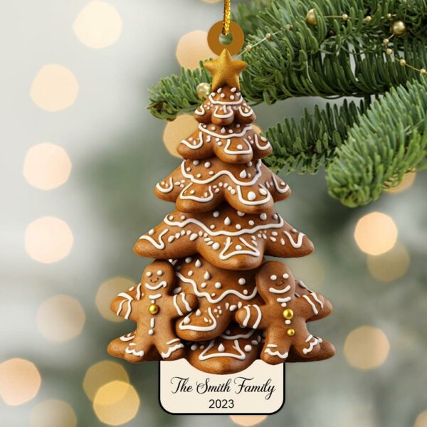 Gingerbread Christmas Tree Ornament,Gingerbread Ornament,Gingerbread Lover Keepsake,Gingerbread Home decor Xmas Light - Image 3