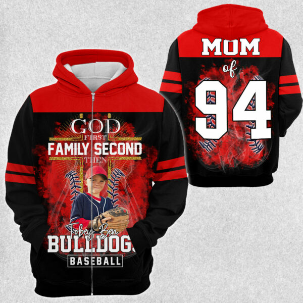 God First Family Second Then Baseball Personalized Photo All Over Print Shirt For Baseball Lovers - Image 5