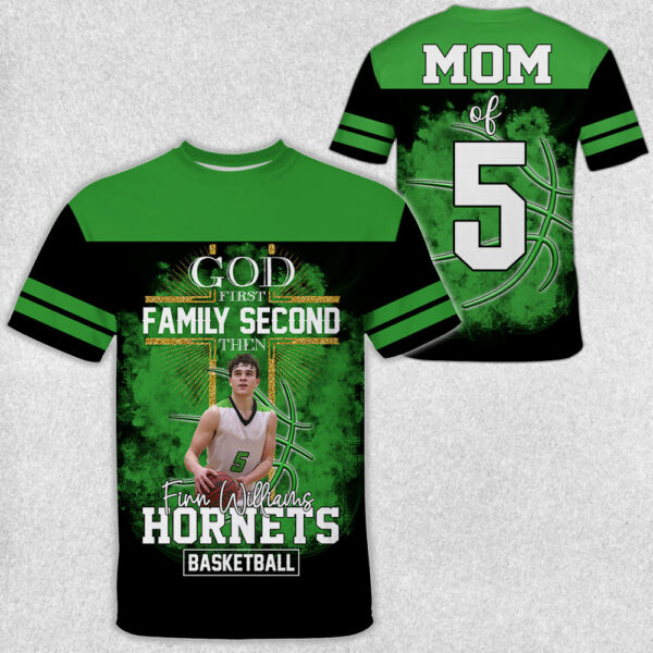 God First Family Second Then Basketball Personalized Photo All Over Print Shirt For Basketball Lovers - Image 2