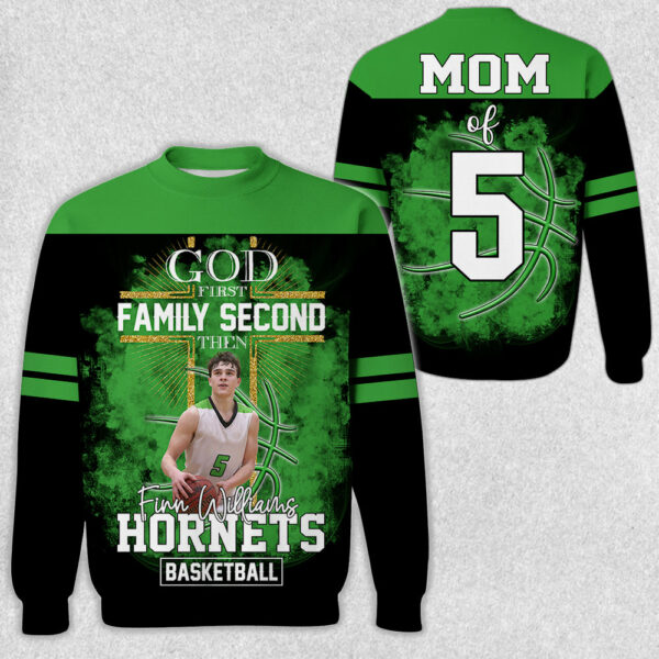 God First Family Second Then Basketball Personalized Photo All Over Print Shirt For Basketball Lovers - Image 3