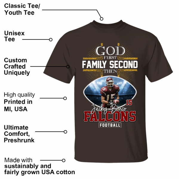 God First Family Second Then Football Personalized Photo Shirt - Image 3