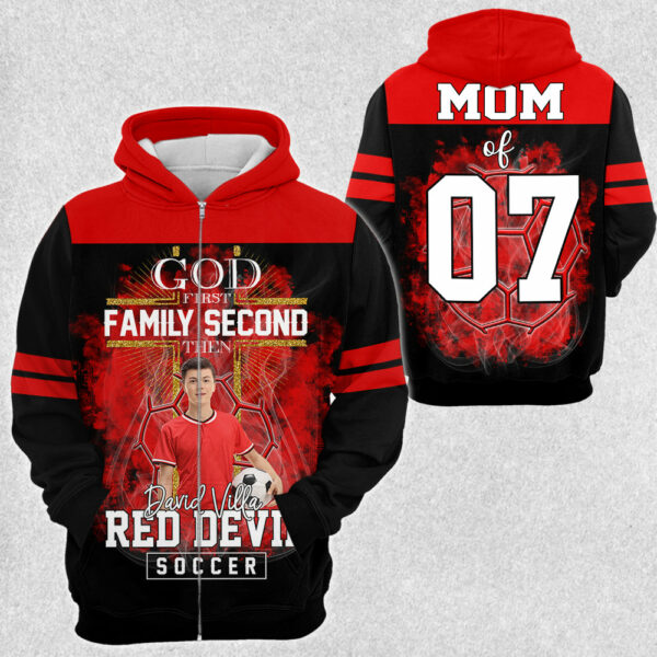 God First Family Second Then Soccer Personalized Photo All Over Print Shirt For Soccer Lovers - Image 5