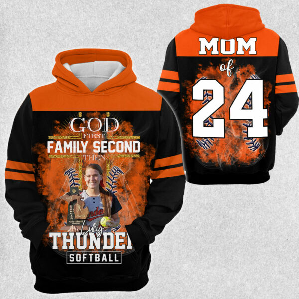 God First Family Second Then Softball Personalized Photo All Over Print Shirt For Softball Lovers - Image 4