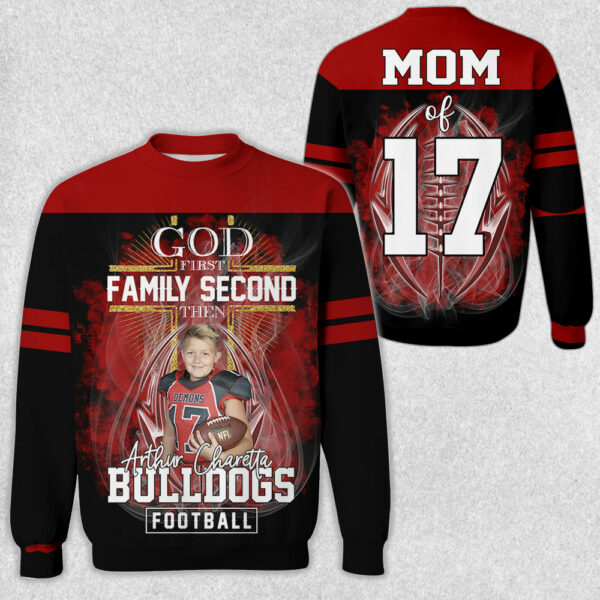 God First Family Second Then Sport Name Personalized Photo All Over Print Shirt - Image 3