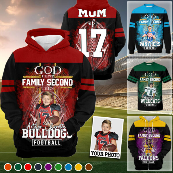 God First Family Second Then Sport Name Personalized Photo All Over Print Shirt
