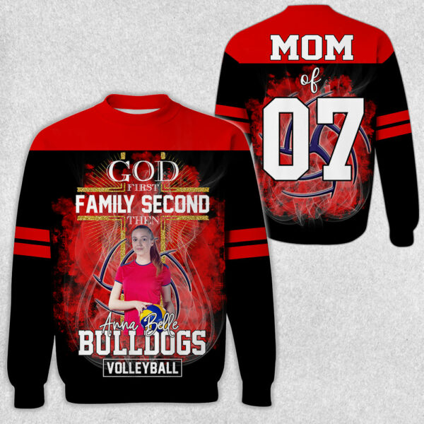 God First Family Second Then Volleyball Personalized Photo All Over Print Shirt For Volleyball Lovers - Image 3