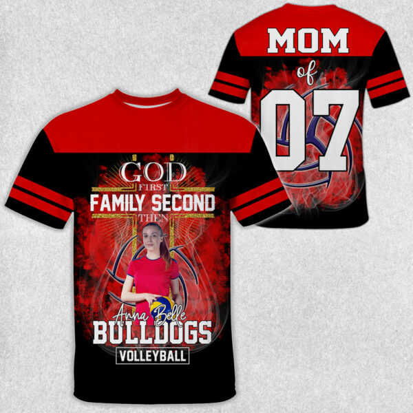 God First Family Second Then Volleyball Personalized Photo All Over Print Shirt For Volleyball Lovers - Image 2