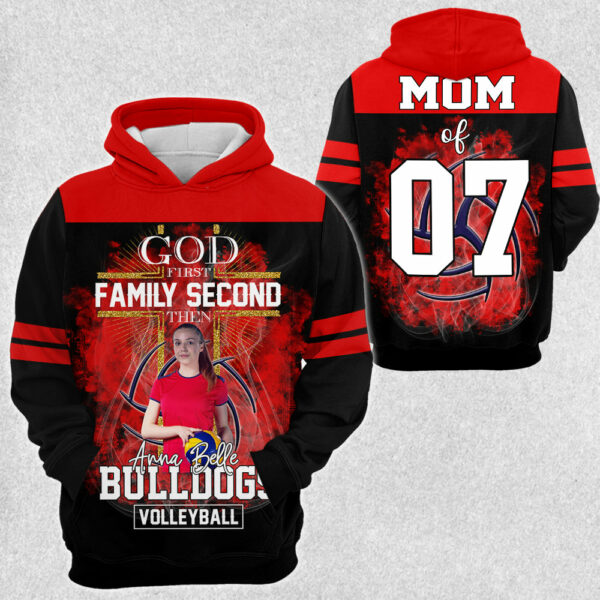 God First Family Second Then Volleyball Personalized Photo All Over Print Shirt For Volleyball Lovers - Image 4