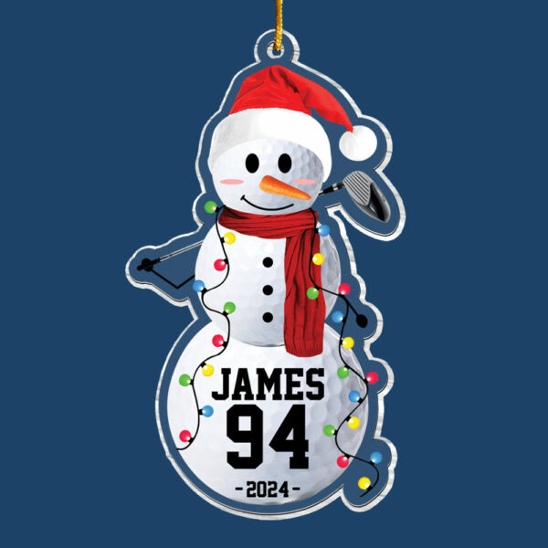 Golf Snowman - Gifts For Players, Team, Boys - Personalized Acrylic Ornament - Image 6