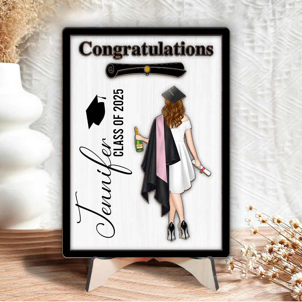 Graduation Celebration - Custom 2 Layered Art Piece, Personalized Graduation Gift