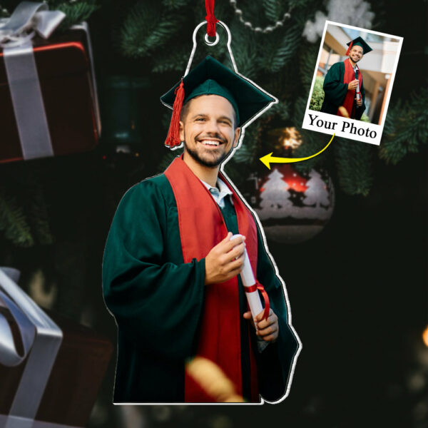 Graduation Ornament Gift For Family Member - Personalized Acrylic Photo Ornament - Image 5