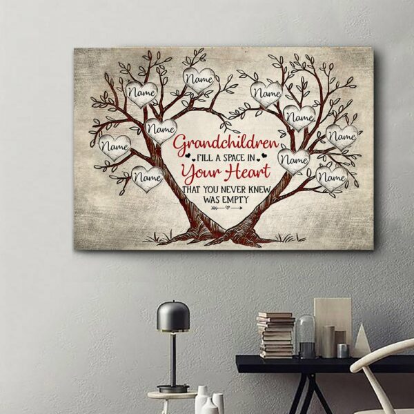 Grandchildren Fill A Space In Your Heart Poster Custom Canvas Print Gift For Grandma Grandparent - Image 3