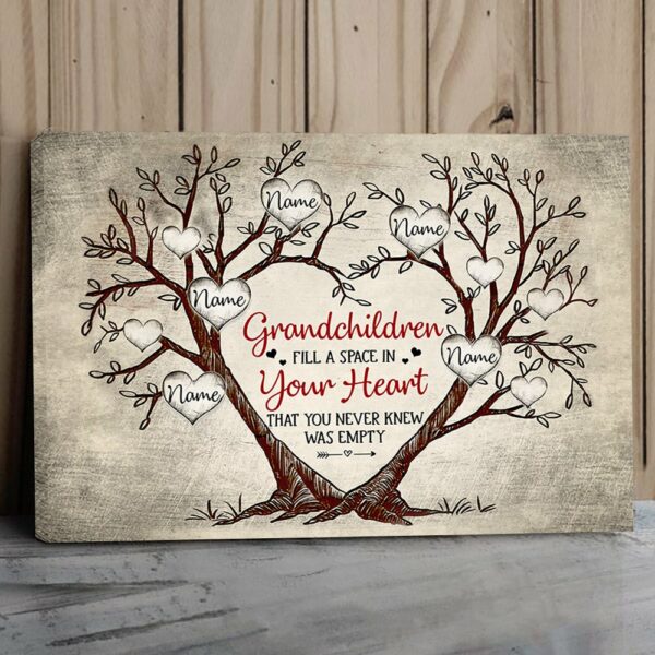 Grandchildren Fill A Space In Your Heart Poster Custom Canvas Print Gift For Grandma Grandparent - Image 5