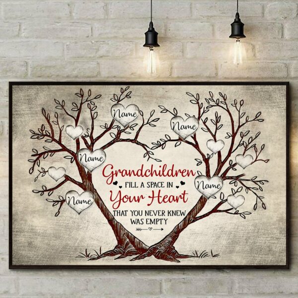 Grandchildren Fill A Space In Your Heart Poster Custom Canvas Print Gift For Grandma Grandparent - Image 4