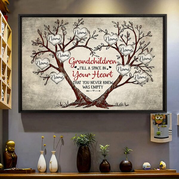 Grandchildren Fill A Space In Your Heart Poster Custom Canvas Print Gift For Grandma Grandparent - Image 2