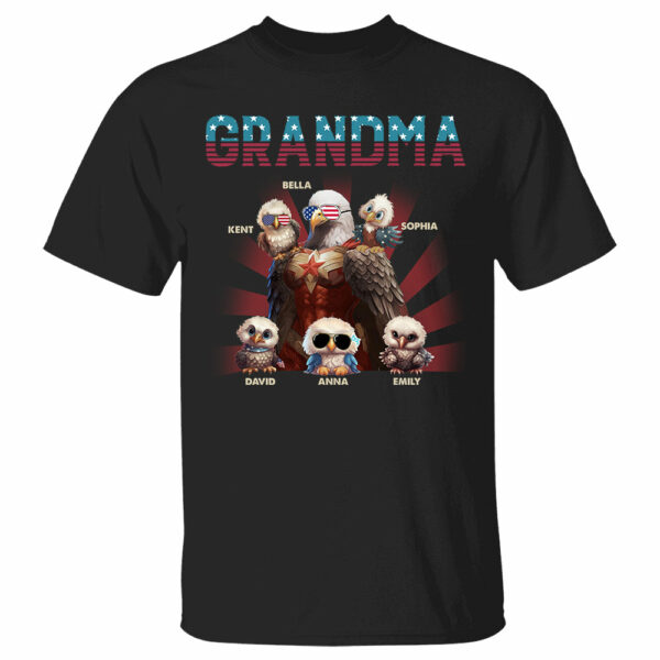 Grandma America Eagle Personalized Patriotic Bald Eagle Shirt